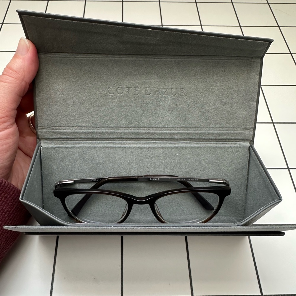 Cote D'Azur Sunglasses Eyeglasses Gray Hard Flip Top Case 6.5X3